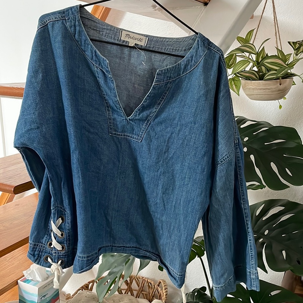 NWOT Madewell denim sailor pullover